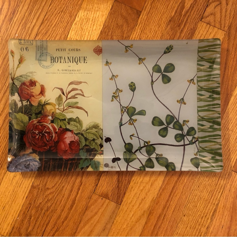 Fringe Studio Glass Botanical Tray 15.5" x 9.75"